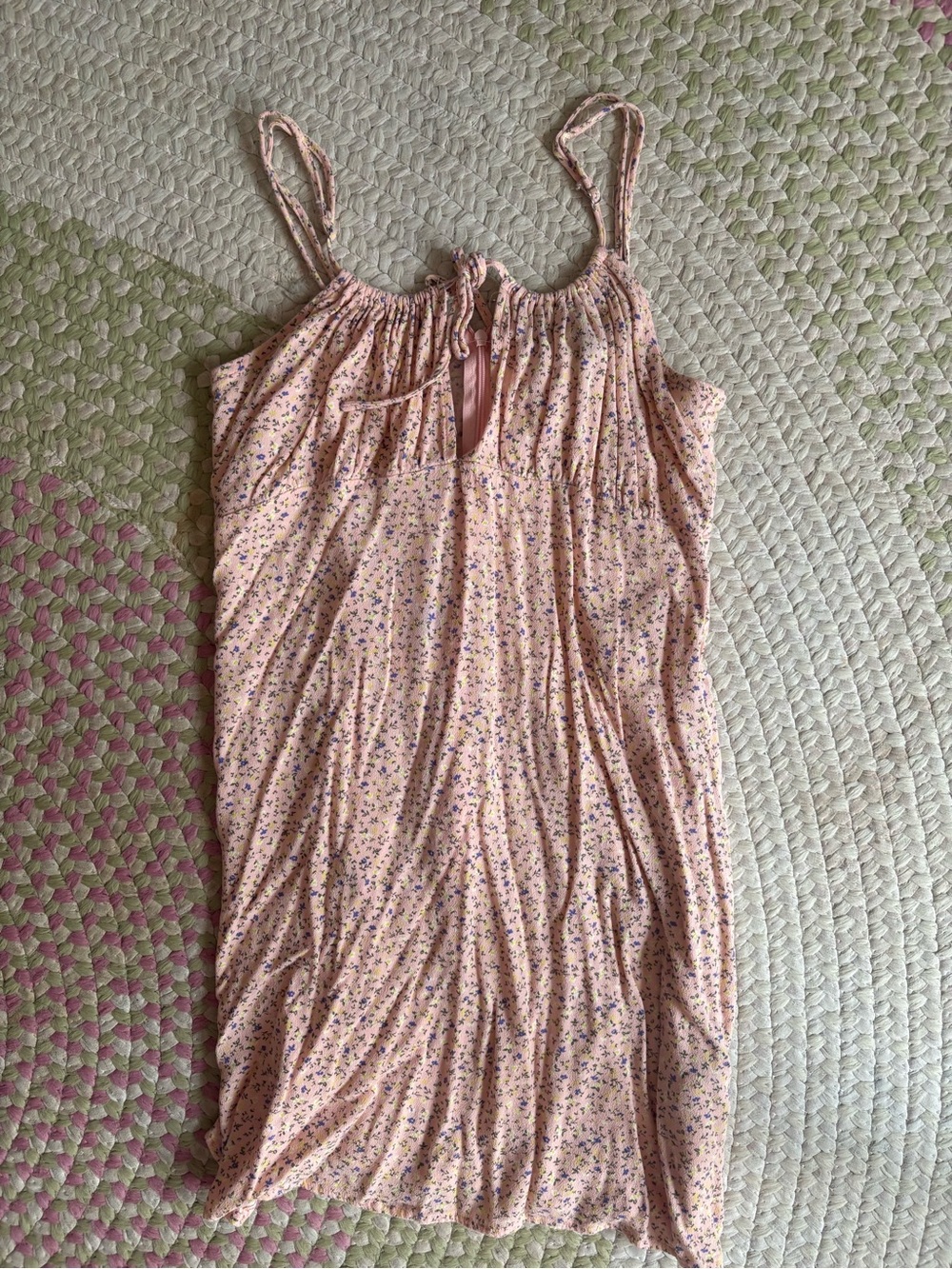 Forever 21 Pink Floral Mini Dress with Purple & Green Print